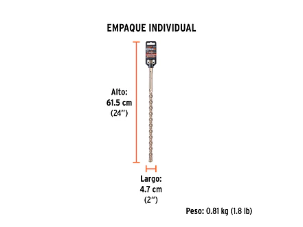 Broca SDS Truper para Concreto Truper 101439, 7/8 x 21
