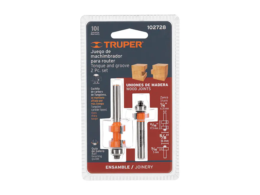 Juego de Machimbrador Truper 102728, 5/8