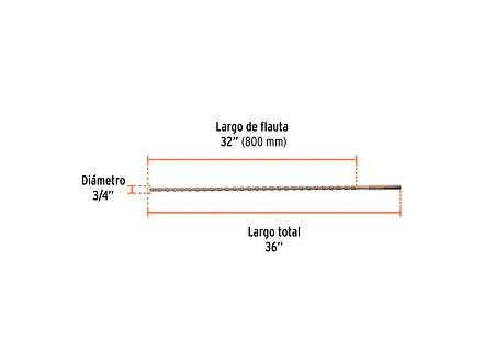 Broca SDS Truper para Concreto Truper 101437, 3/4 x 36