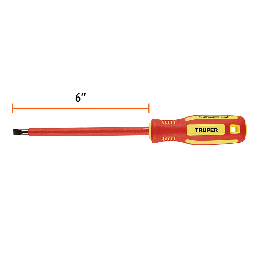 Destornillador Dieléctrico Truper 102243, Punta Pala de 1/4