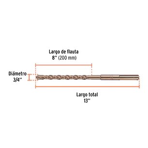 Broca SDS Truper para Concreto Truper 101435, 3/4 x 13