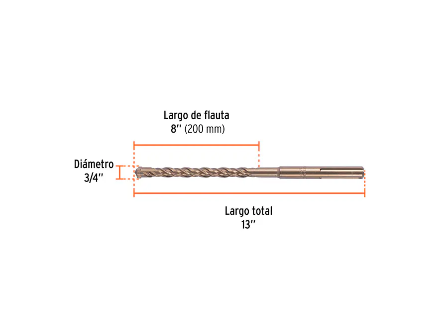 Broca SDS Truper para Concreto Truper 101435, 3/4 x 13