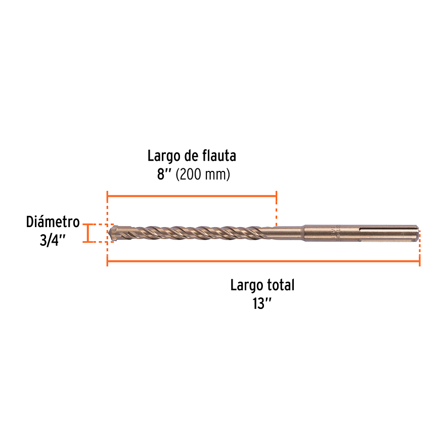 Broca SDS Truper para Concreto Truper 101435, 3/4 x 13