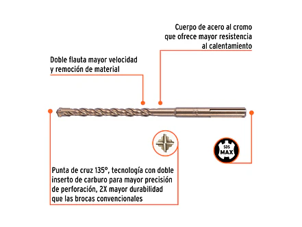 Broca SDS Truper para Concreto Truper 101435, 3/4 x 13
