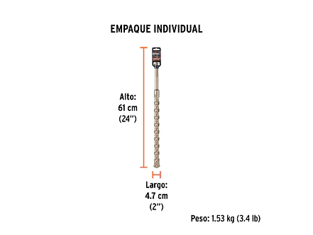 Broca SDS Truper para Concreto Truper 101466, 1-1/4 x 21