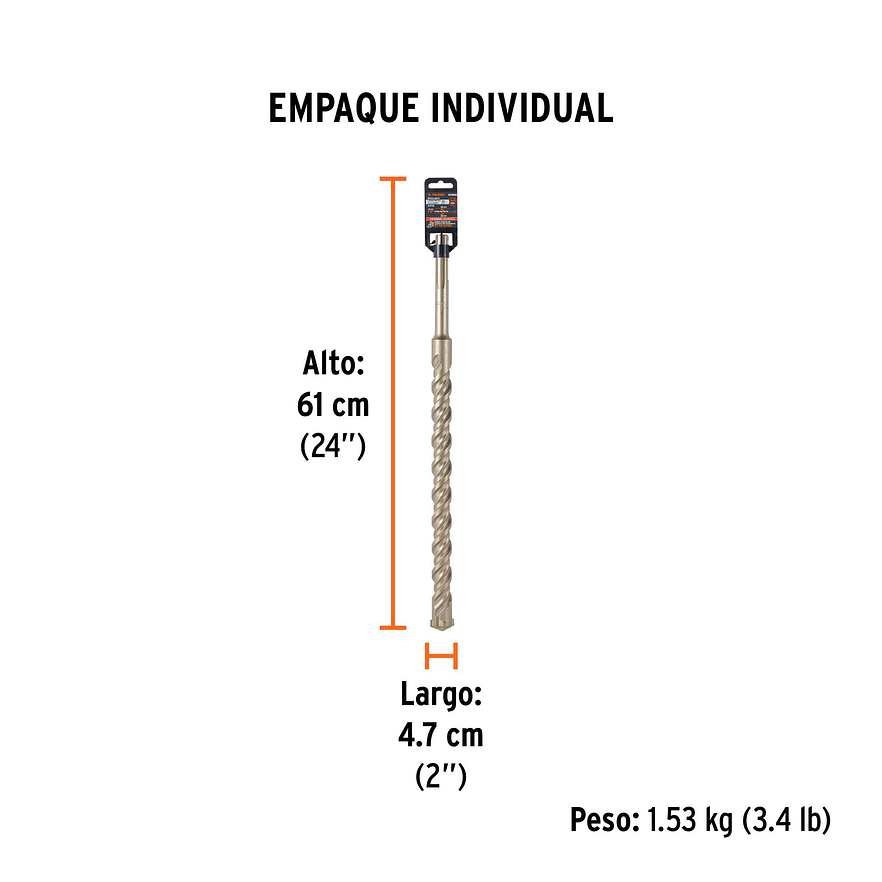 Broca SDS Truper para Concreto Truper 101466, 1-1/4 x 21
