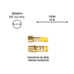Manguera para Compresor Pretul 20664, de PVC, 15m x 1/4