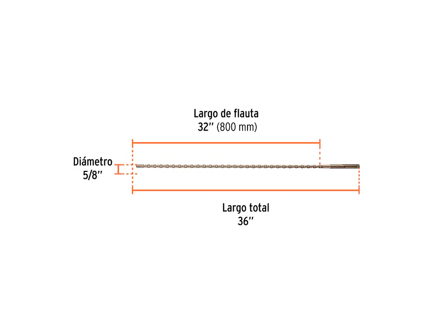 Broca SDS Truper para Concreto Truper 101434, 5/8 x 36