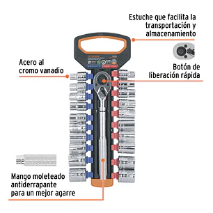 Juego de Copas Truper 103110, MM y STD, Mando 1/2