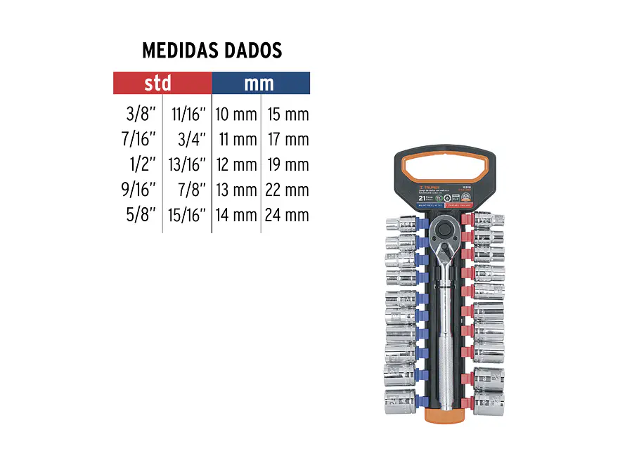 Juego de Copas Truper 103110, MM y STD, Mando 1/2