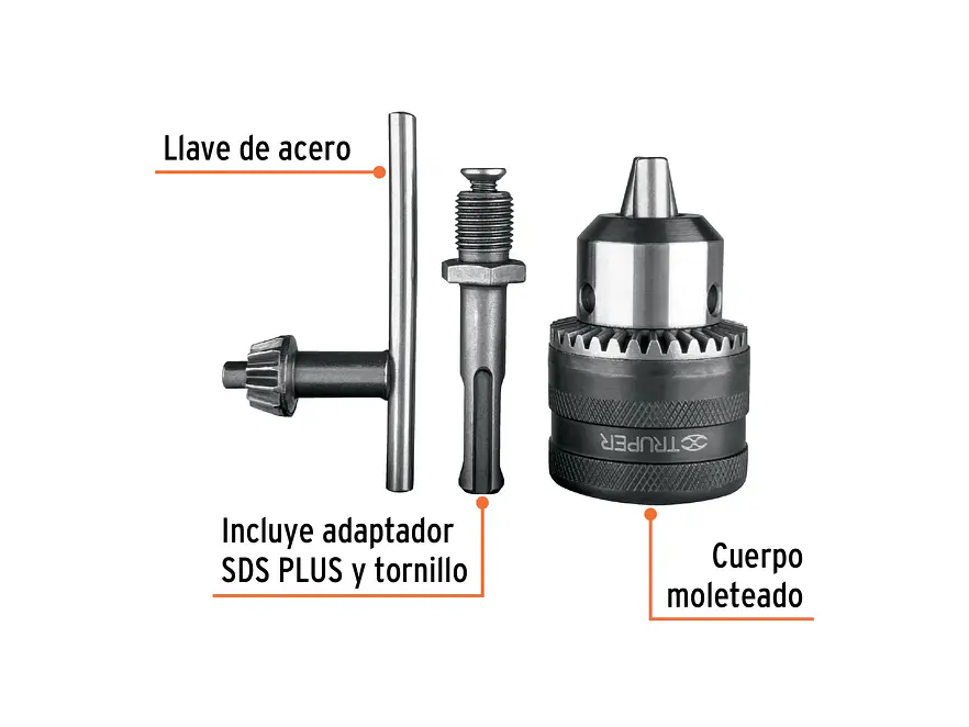 Mandril con Llave Truper 102475, 1/2