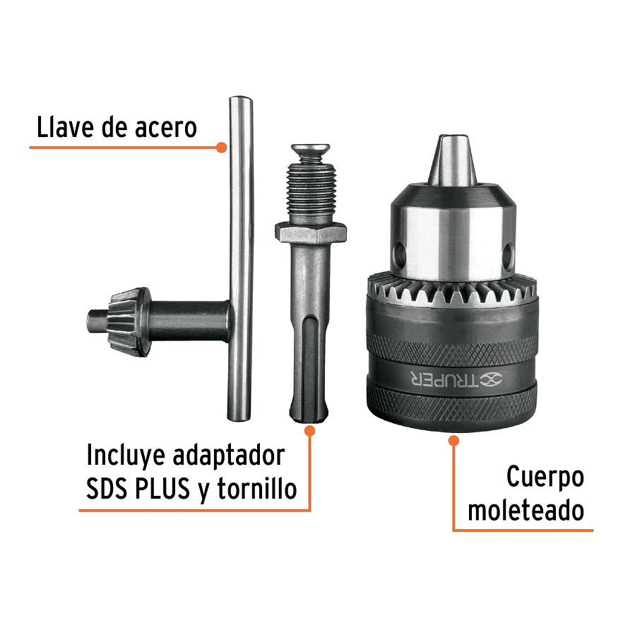 Mandril con Llave Truper 102475, 1/2