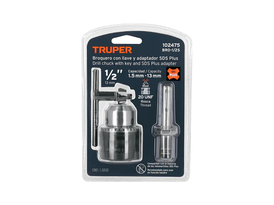 Mandril con Llave Truper 102475, 1/2