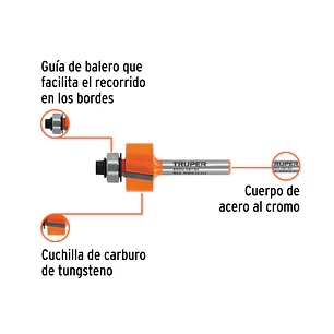 Fresa para Ruteadora Truper 102724, Rebajadora, 7/8