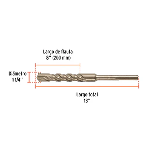 Broca SDS Truper para Concreto Truper 101465, 1-1/4 x 13