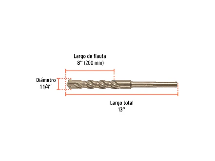 Broca SDS Truper para Concreto Truper 101465, 1-1/4 x 13