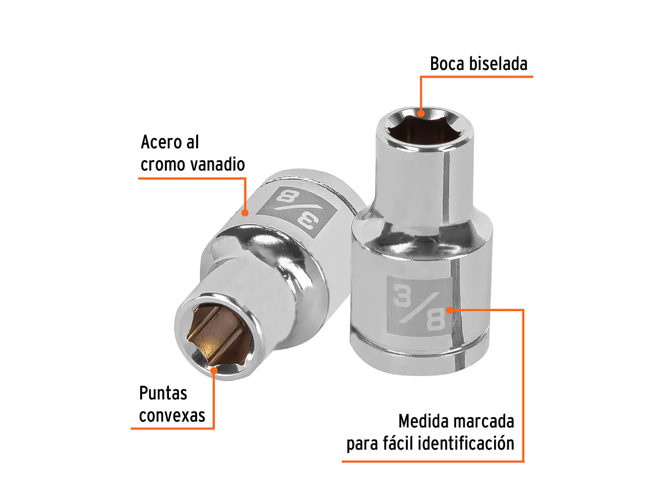 D-1212-H Copa de 6 puntas, mando 1/2