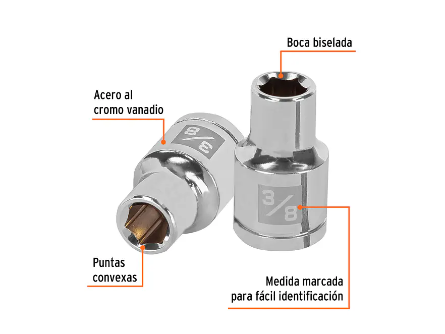 D-1212-H Copa de 6 puntas, mando 1/2