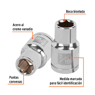 D-1214-H Copa de 6 puntas, mando 1/2