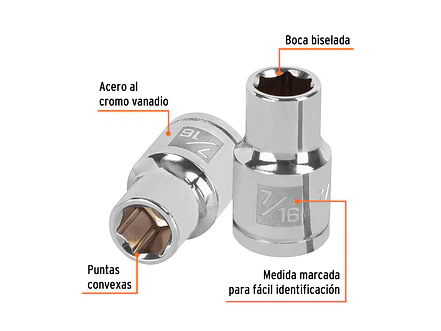 D-1214-H Copa de 6 puntas, mando 1/2