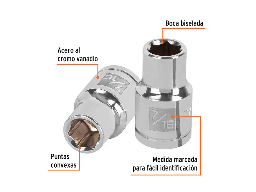 D-1214-H Copa de 6 puntas, mando 1/2