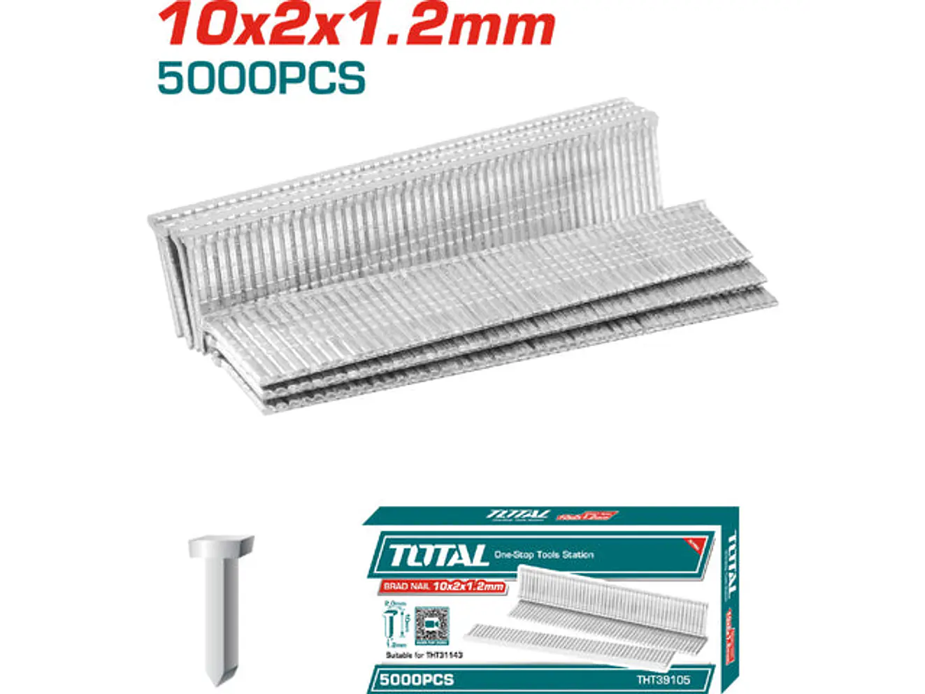 Clavos para Grapadora Manual 10mm TOTAL 5000 pzs - THT39105 - Envío a todo Colombia | aztools.co