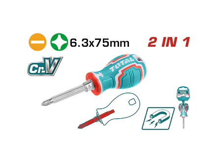 Destornillador Doble Punta Cromo Vanadium Total Tht250216 - Envío a todo Colombia | aztools.co