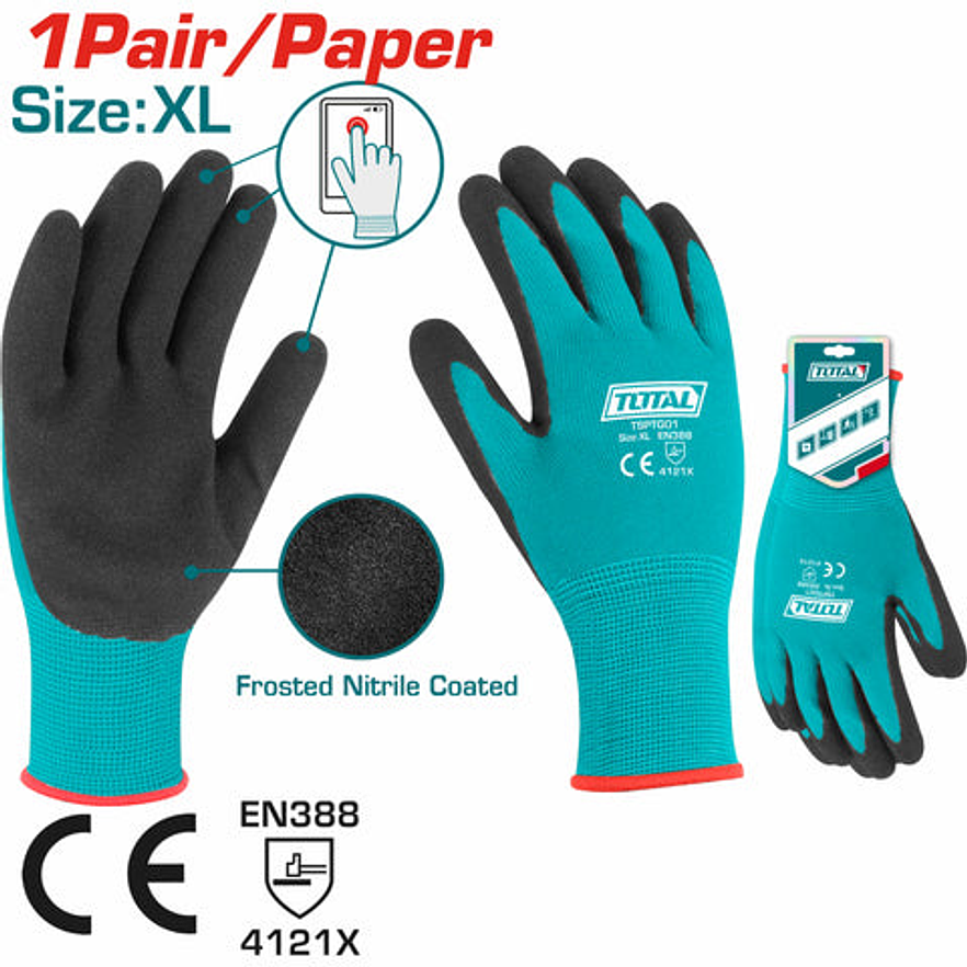 Guante De Nitrilo Esmerilado Xl Super Total Tsptg01