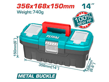 Caja Herramienta 14 Plastica Cierre Metalico Total Tpbx0142 - Envío a todo Colombia | aztools.co