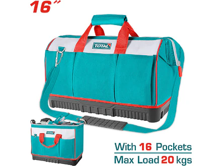 Bolso De Herramientas 16 Reforzado Industrial Capacidad Maxima 20Kg Super Total Tht16163 - Envío a todo Colombia | aztools.co