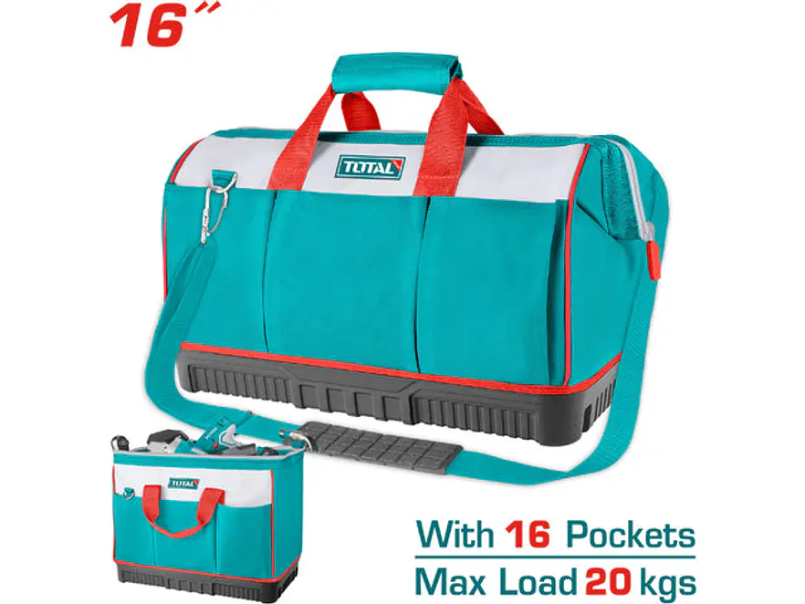 Bolso De Herramientas 16 Reforzado Industrial Capacidad Maxima 20Kg Super Total Tht16163 - Envío a todo Colombia | aztools.co