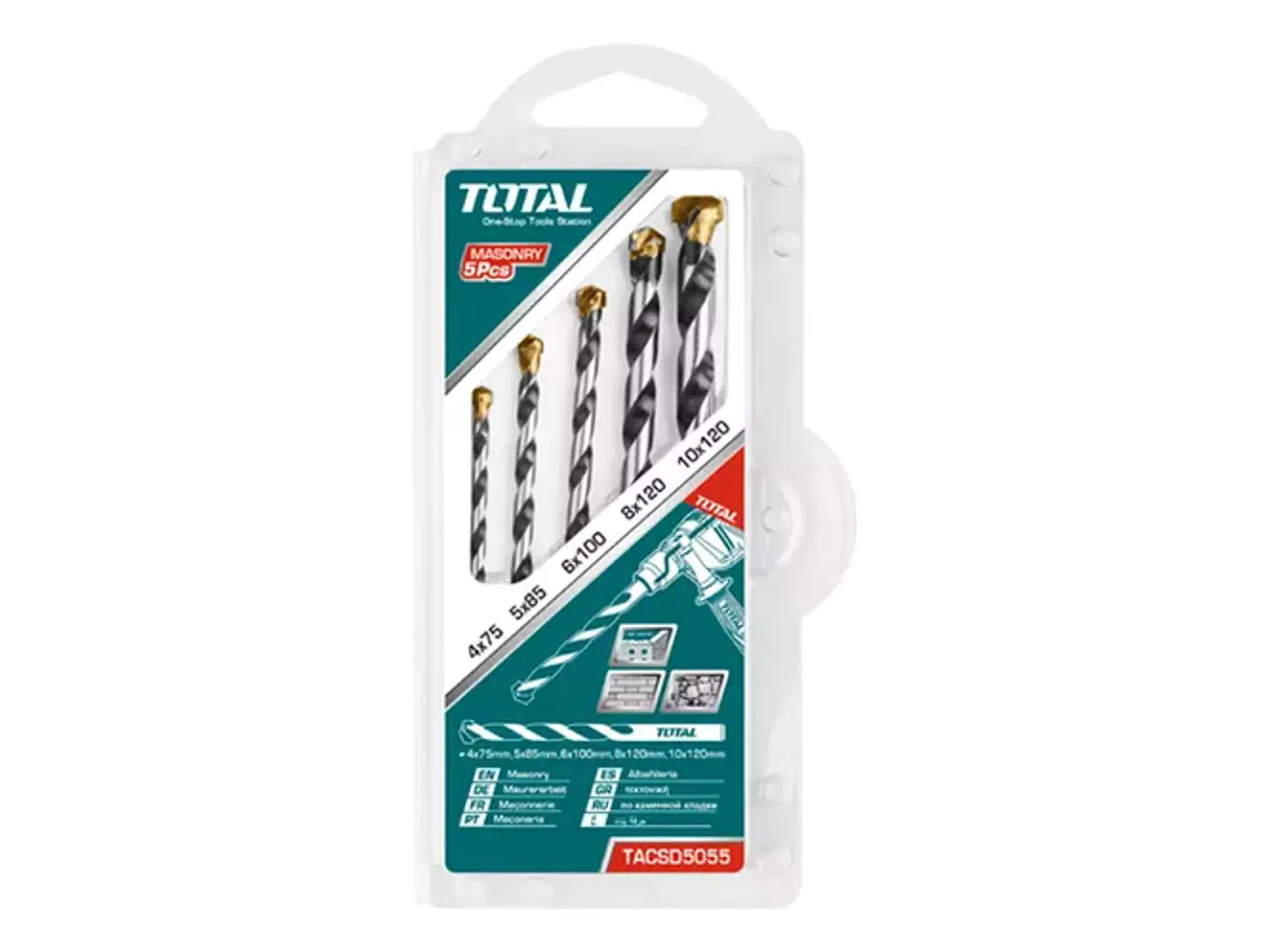 Broca Muro Juego X 5 Pzs Total Utacsd5055 - Envío a todo Colombia | aztools.co