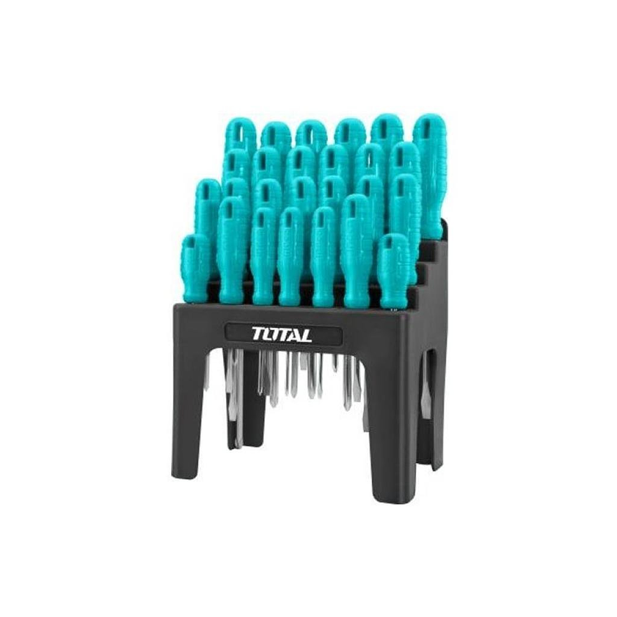 Destornillador Cromo Vanadium Juego X 26 Pzs Total Thtdc252601