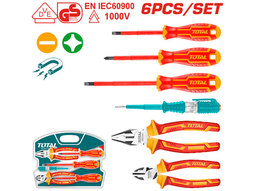 Juego De Herramientas Aisladas X 6 Pzs Industrial Total Thkist3062 - Envío a todo Colombia | aztools.co