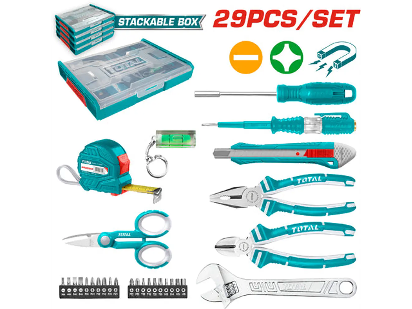 Kit De Herramientas 29Pzs Total Thktv02H291 - Envío a todo Colombia | aztools.co