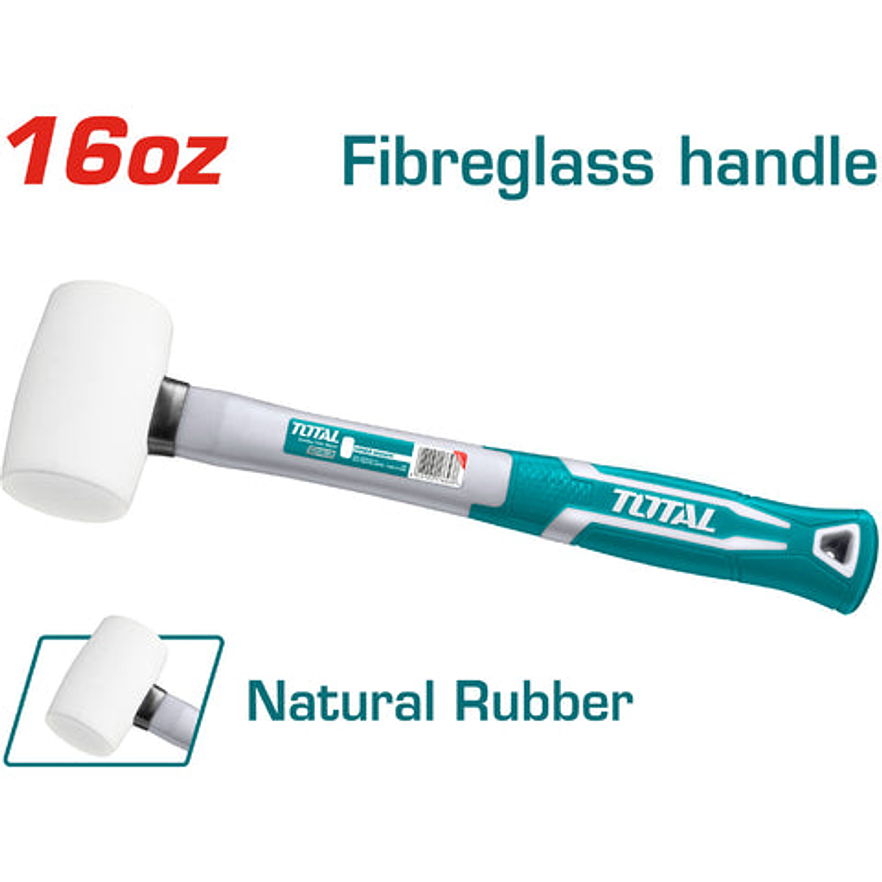 Martillo Chipote 16Oz Industrial Blanco Mango Fibra Vidrio Total Tht761636