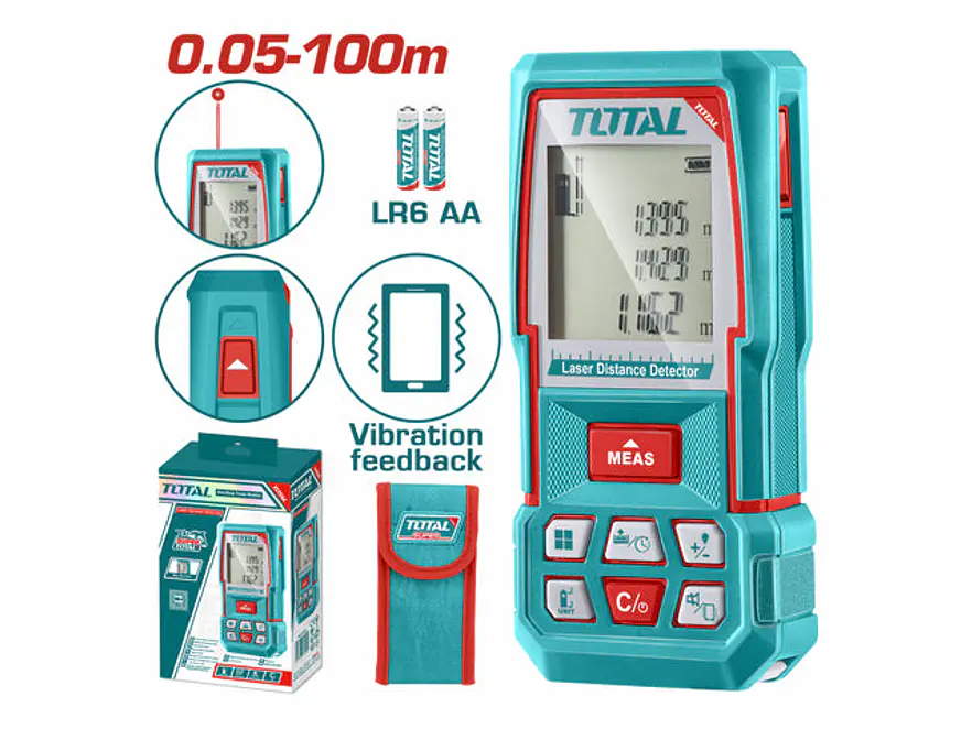 Medidor De Distancias Laser 100Mts Total Tmt51036 - Envío a todo Colombia | aztools.co