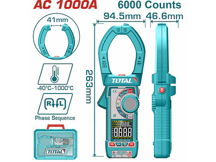Pinza Voltiamperimétrica Industrial TOTAL TMT7610001 1000V Digital - Envío a todo Colombia | aztools.co