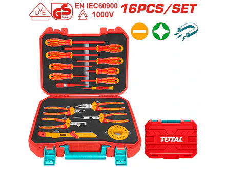 Set De Herramientas Aisladas 1000V X 16 Pzs Industrial Super Total Thkith1601 - Foto 1 | aztools.co