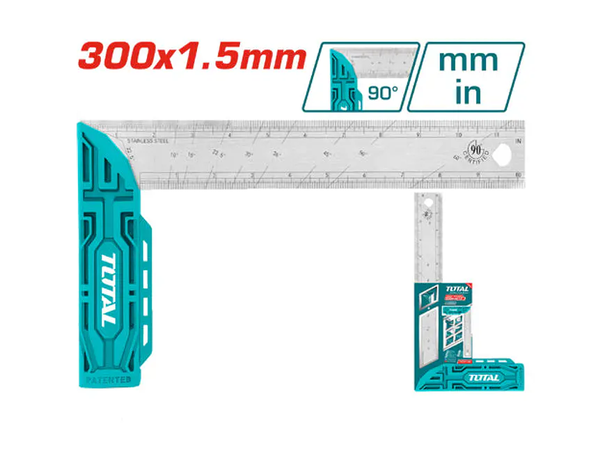 Escuadra Industrial TOTAL TMT61126 12 Pulgadas Acero Inoxidable - Envío a todo Colombia | aztools.co