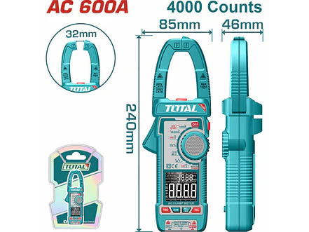 Pinza Voltiamperimetrica 600V Digital Industrial Super Total Tmt766001 - Envío a todo Colombia | aztools.co