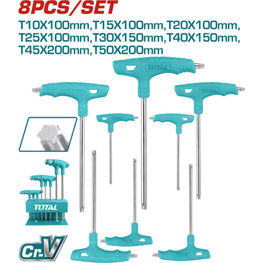 Torx Industrial Mango En T Juego X 8 Pzs Total Thhw80836 - Envío a todo Colombia | aztools.co