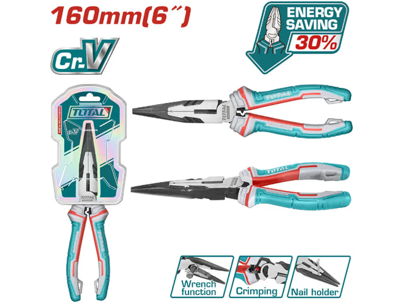 Pinza 6 Industrial Cromo Vanadium Larga Total Tht220606S - Envío a todo Colombia | aztools.co