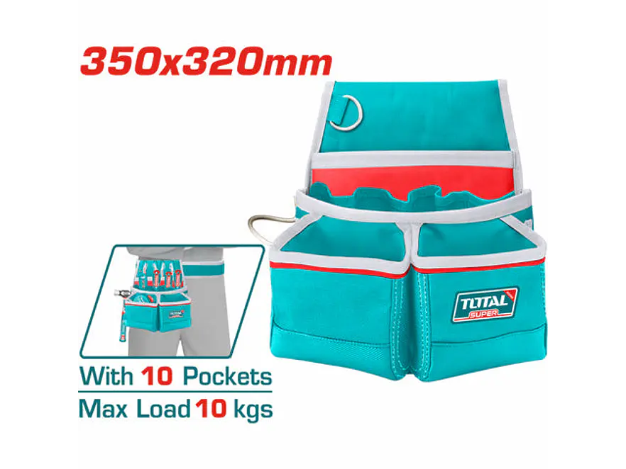 Porta Herramienta De 10 Bolsillos Capacidad Maxima 10Kg Total Tht16P10125 - Envío a todo Colombia | aztools.co
