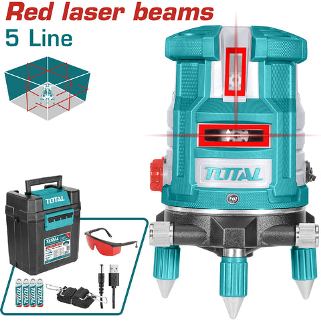 Nivel Laser 30 Mts Industrial Autonivelante Laser Rojo Total Tll306505