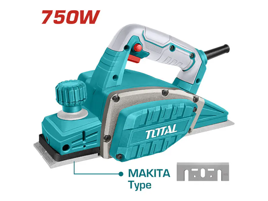Cepillo Eléctrico Industrial TOTAL UTL7508226 750W Ancho 82mm - Foto 1 | aztools.co