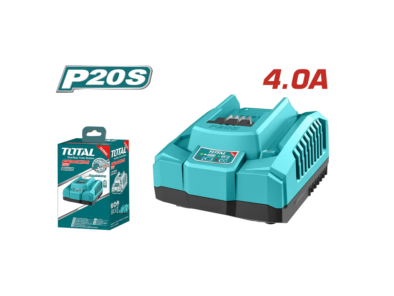 Cargador Inteligente Para Baterias 20V 4.0Ah Industrial Total Utfcli20411 - Envío a todo Colombia | aztools.co