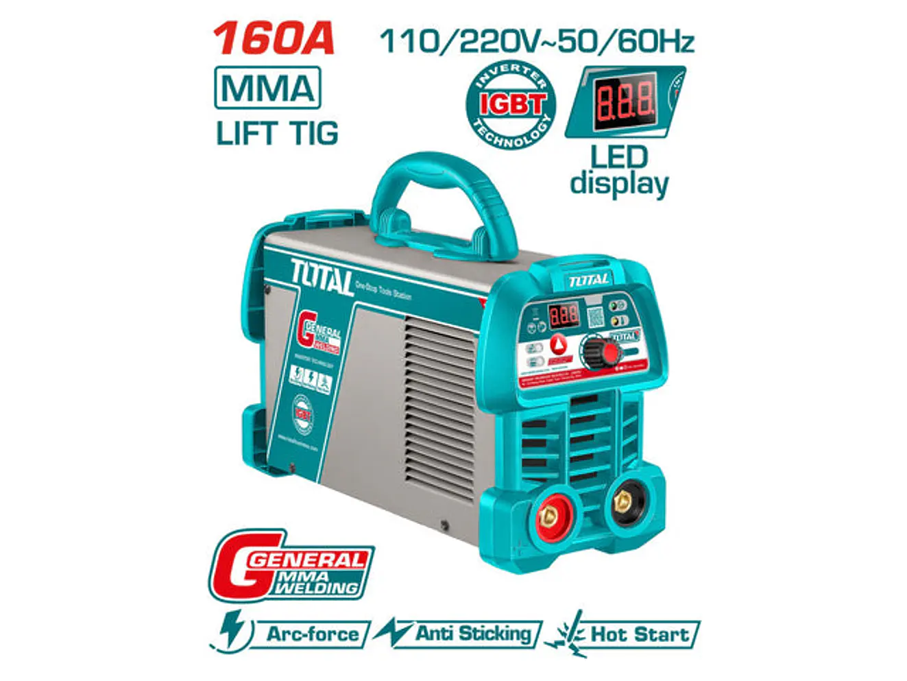 Soldador Inversor Digital 160A TOTAL UTW216059 MMA - LIFT TIG 110-120V - Envío a todo Colombia | aztools.co