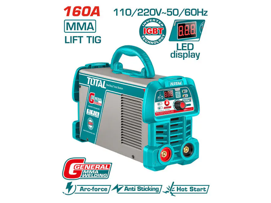 Soldador Inversor Digital 160A TOTAL UTW216059 MMA - LIFT TIG 110-120V - Envío a todo Colombia | aztools.co