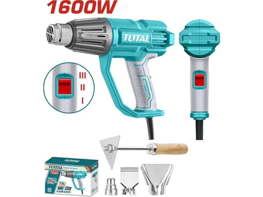 Pistola de Calor Industrial TOTAL UTB16078 1600W con Accesorios - Foto 1 | aztools.co